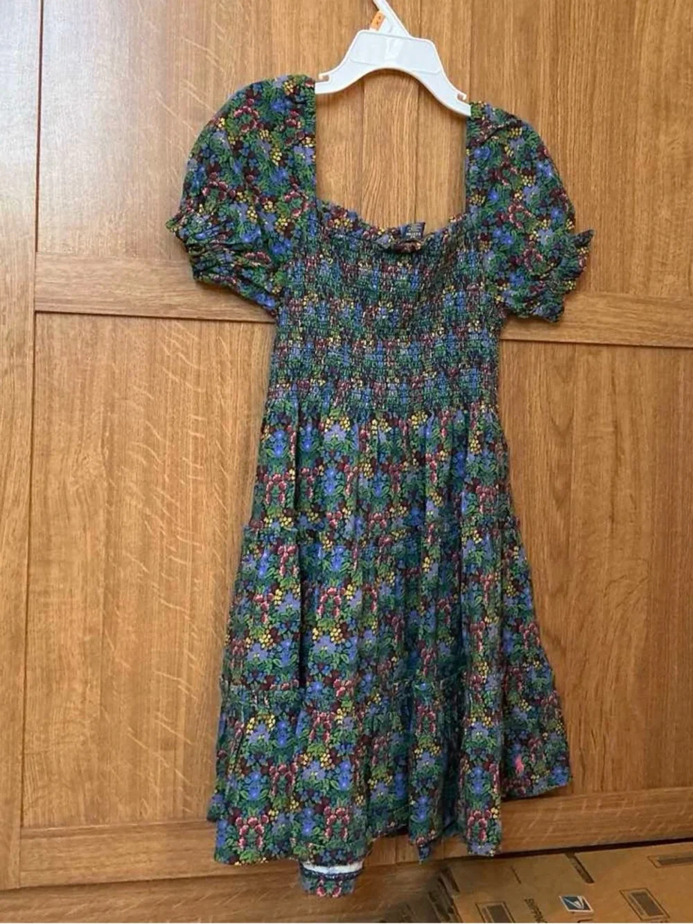 Ralph Lauren Girls Floral Smocked Cotton Jersey Dress - Picture 4 of 5